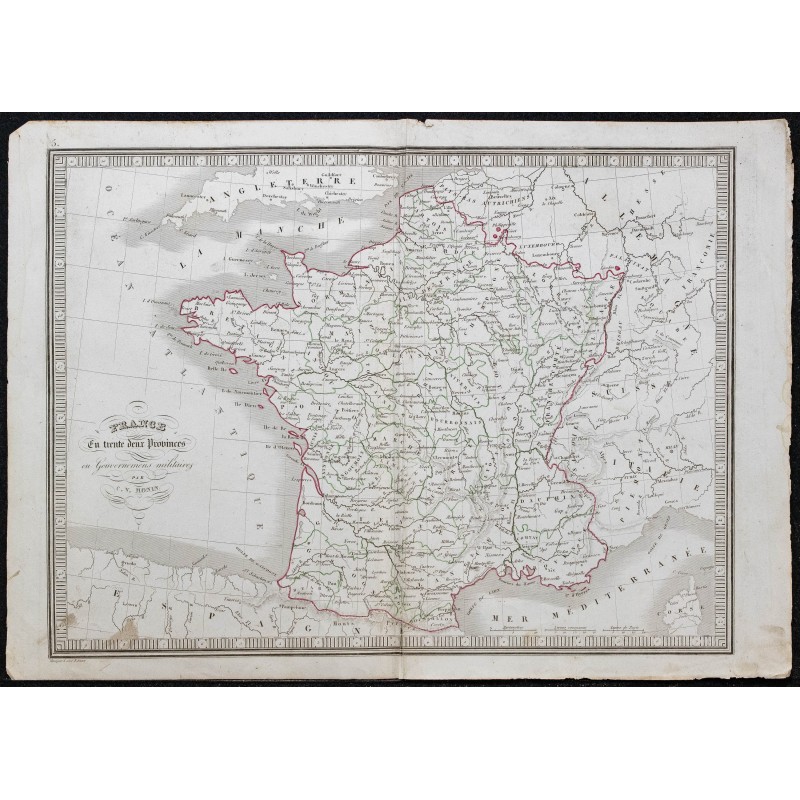 1848 - Carte de France de l'ancien régime 
