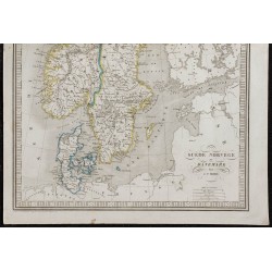 1848 - Carte de la Suède, Norvège et Danemark 
