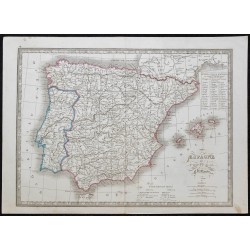 1848 - Carte de l'Espagne et du Portugal 