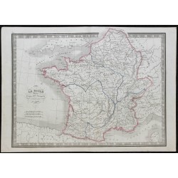1848 - Carte des provinces romaines de la Gaule 
