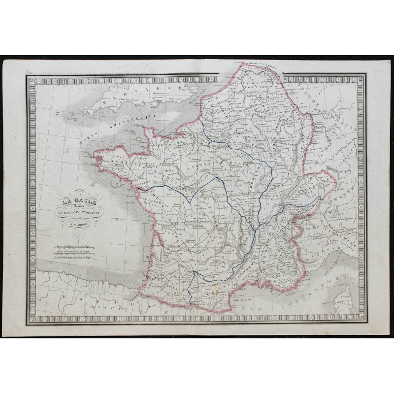 1848 - Carte des provinces romaines de la Gaule 