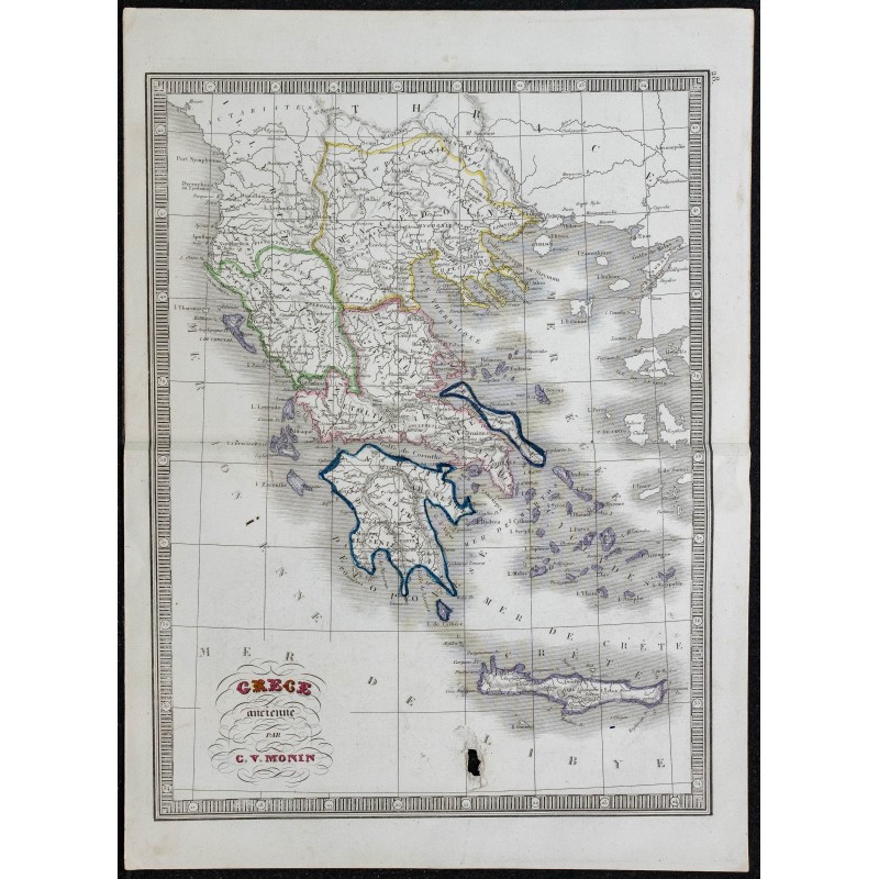 1848 - Carte de la Grèce antique 