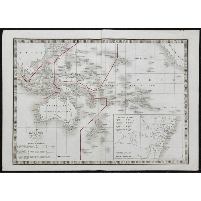 1848 - Carte de l’Océanie et de l'Australie 