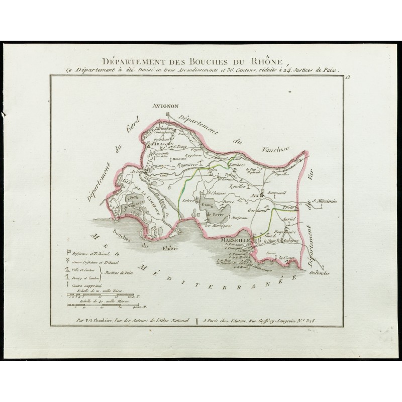 Gravure de 1802 - Département des Bouches du Rhône - 1