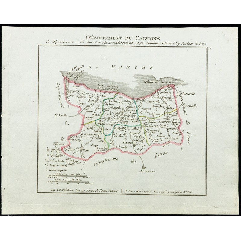 Gravure de 1802 - Département du Calvados - 1