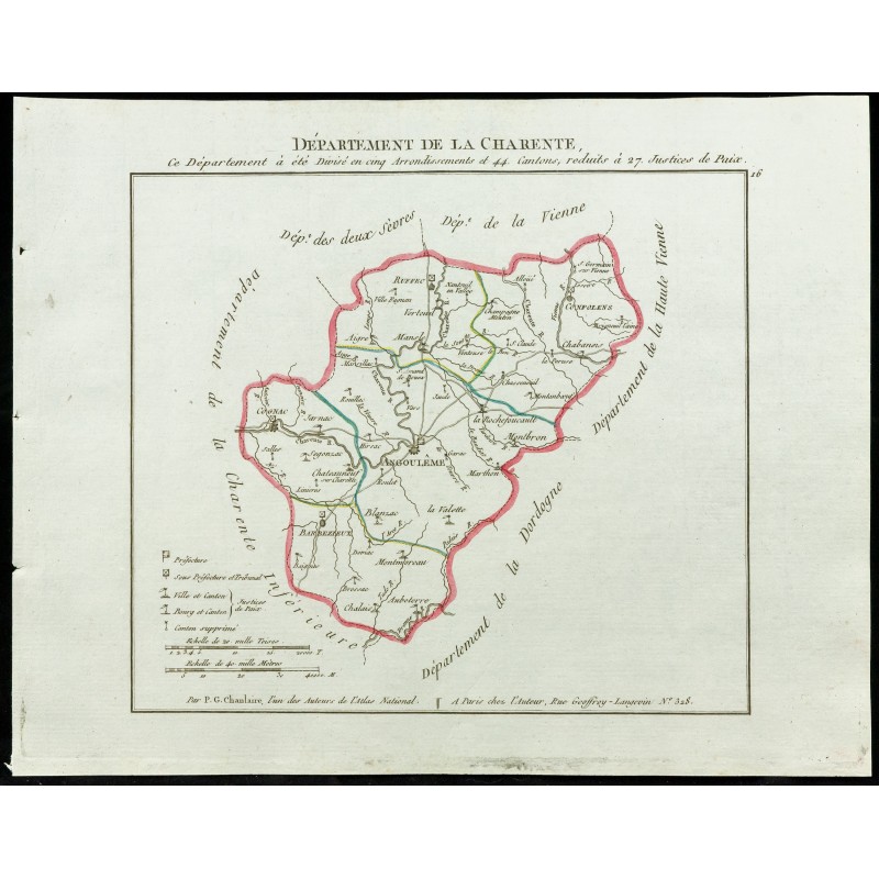 Gravure de 1802 - Département de la Charente - 1