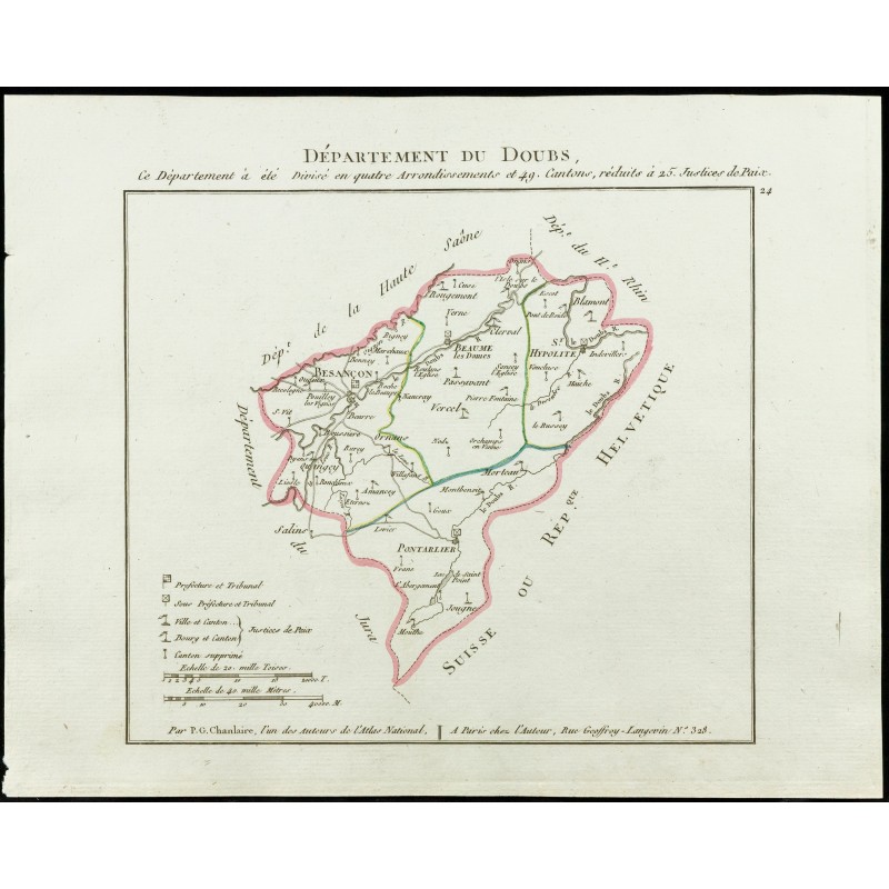 Gravure de 1802 - Département du Doubs - 1