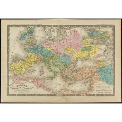 1850ca - Carte d'Europe des peuples barbares 