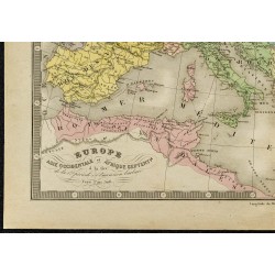 1850ca - Carte d'Europe des peuples barbares 
