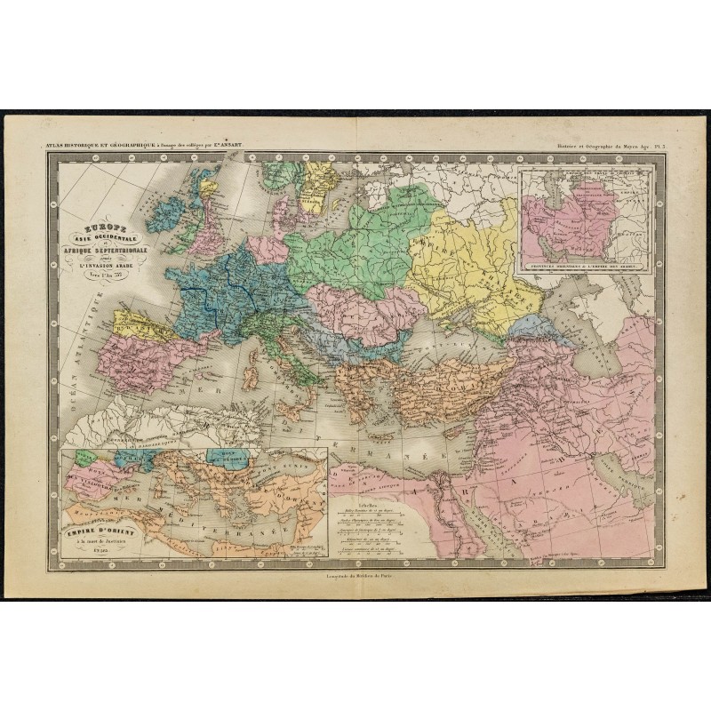 1850ca - Carte d'Europe après les invasions arabes 