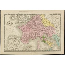 1850ca - Carte de l'Empire de Charlemagne 