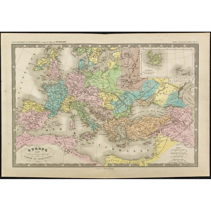 1850ca - Carte de l'Europe après Charlemagne 