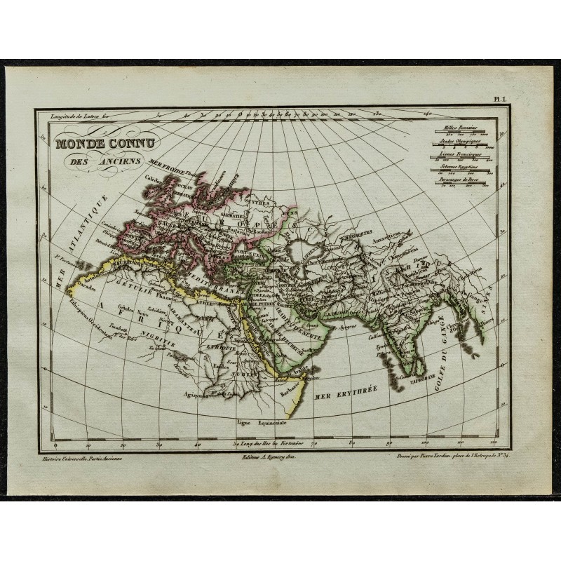 1822 - Carte du monde connu des anciens 