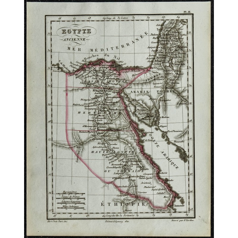 1822 - Carte de l'Egypte antique 