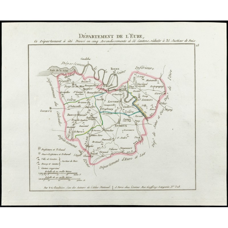 Gravure de 1802 - Département de l'Eure - 1