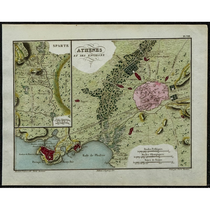 1822 - Plan d'Athènes et de Sparte 