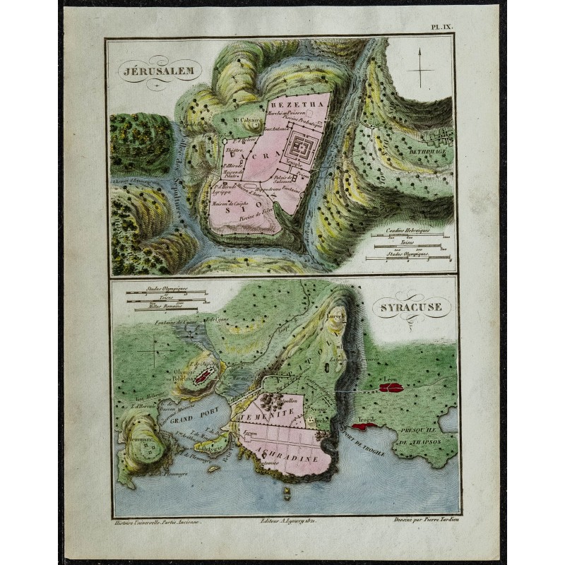 1822 - Plan de Jérusalem et Syracuse 