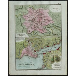 1822 - Plan de Rome et de Constantinople 