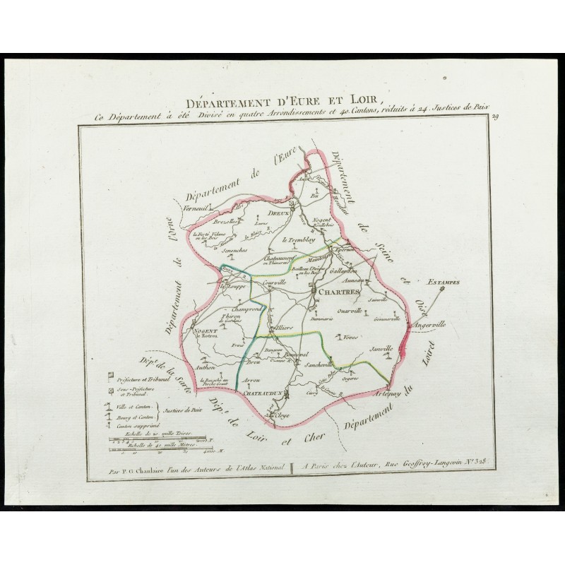 Gravure de 1802 - Département d'Eure et Loir - 1