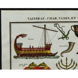 1822 - Vaisseaux, Char, Vases, et Ustensiles de l'antiquité 