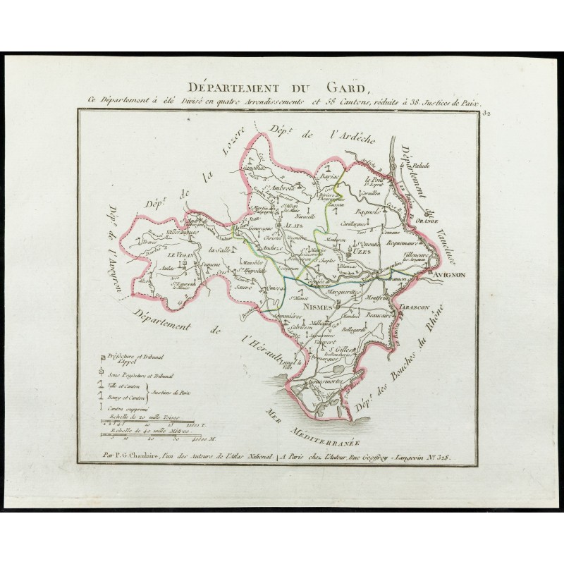 Gravure de 1802 - Département du Gard - 1