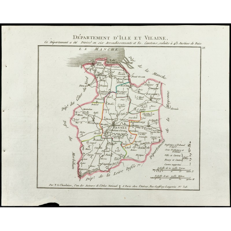 Gravure de 1802 - Département d'Ille et Vilaine - 1
