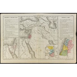 Gravure de 1860ca - Carte de Palestine et Proche-Orient - 1