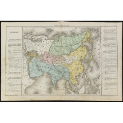Gravure de 1860ca - Carte de l'Asie physique - 1