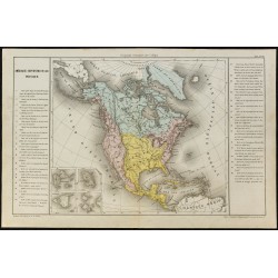 Gravure de 1860ca - Carte de l'Amérique septentrionale - 1