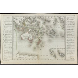 Gravure de 1860ca - Carte de l'Océanie - 1
