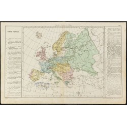 Gravure de 1860ca - Carte de l'Europe politique - 1