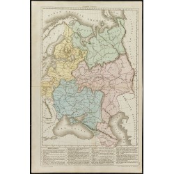 Gravure de 1860ca - Carte de l'Empire de Russie - 1