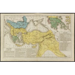 Gravure de 1860ca - Carte de l'Empire ottoman - 1