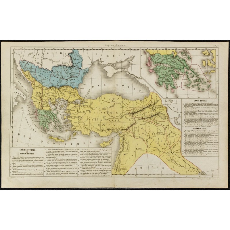 Gravure de 1860ca - Carte de l'Empire ottoman - 1 Gravure de 1860ca - Carte de l'Empire ottoman - 1