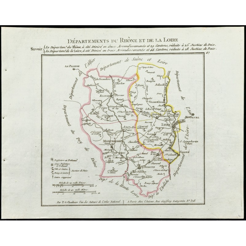 Gravure de 1802 - Département du Rhöne et de la Loire - 1