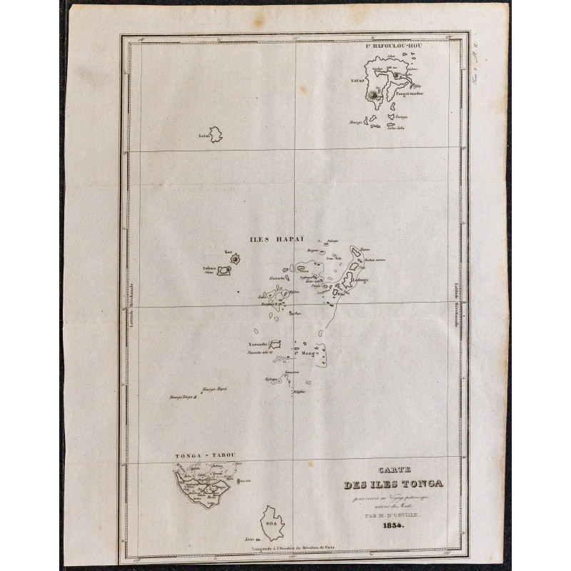1835 - Carte des îles Tonga 