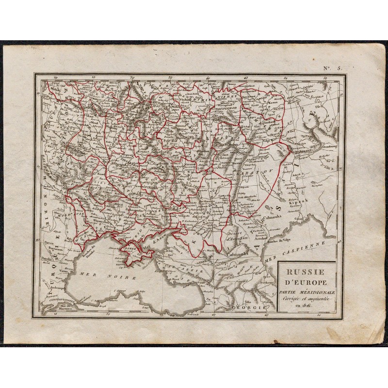 1823 - Carte Russie d'Europe, partie méridionale 