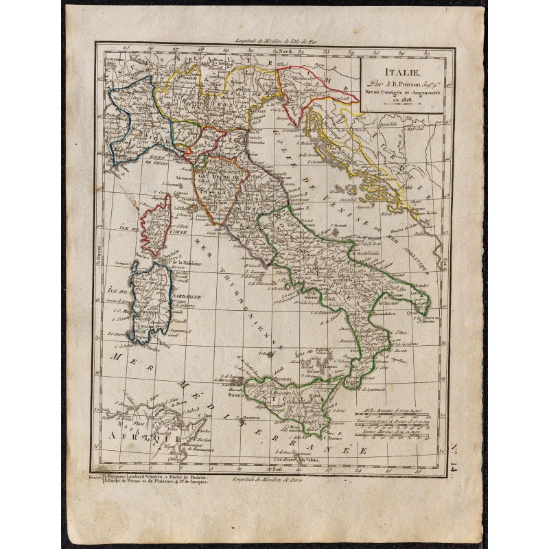 1823 - Carte de l'Italie 
