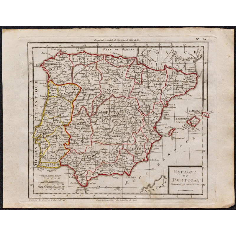 1823 - Carte Espagne et Portugal 
