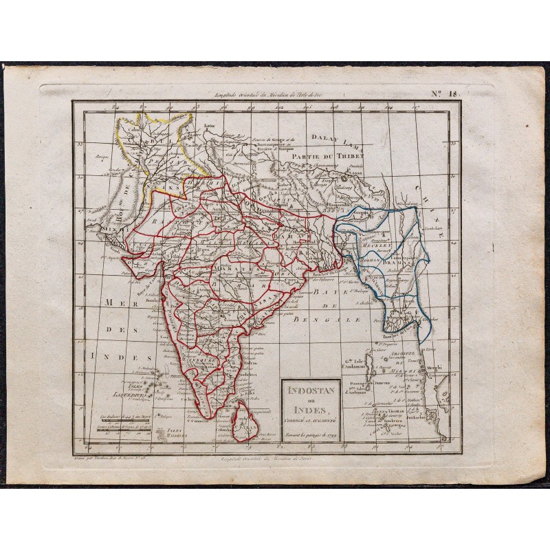 1823 - Carte de l'Indostan (Indes) 