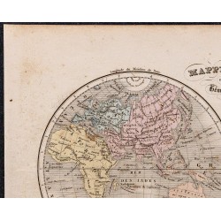 1860 - Carte du monde en deux hémisphères 