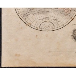 1860 - Carte du monde en deux hémisphères 