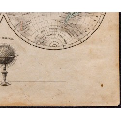 1860 - Carte du monde en deux hémisphères 