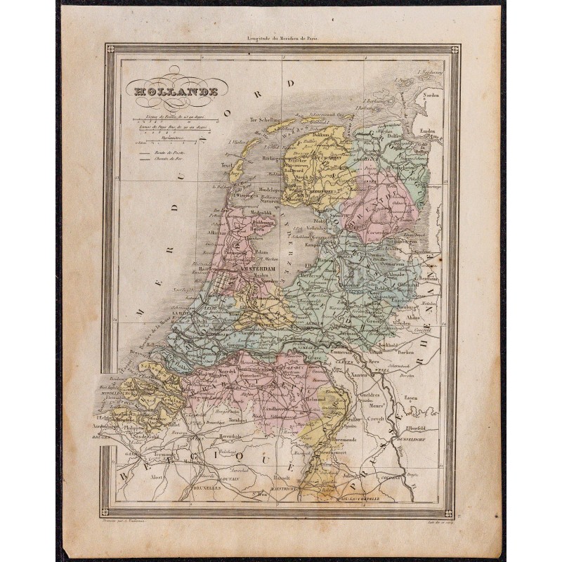 1860 - Carte de la Hollande 