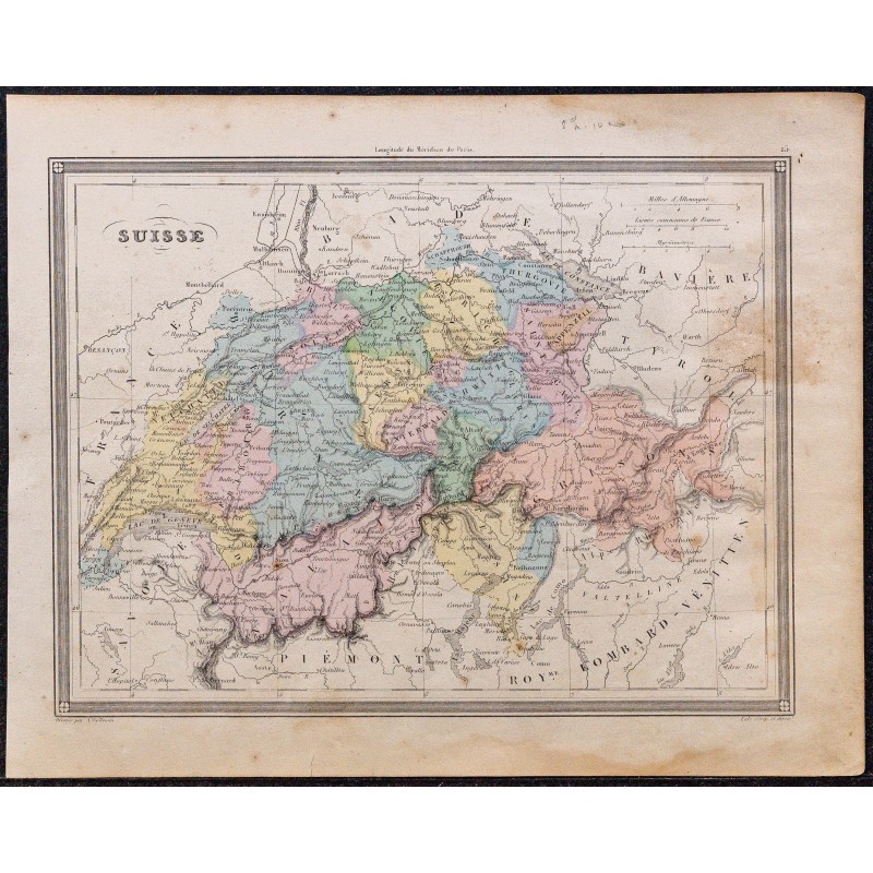 1860 - Carte de la Suisse 