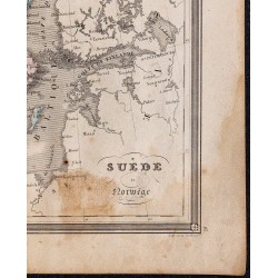 1860 - Carte de la Suède et de la Norvège 