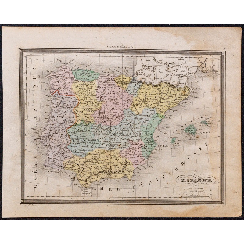 1860 - Carte de l’Espagne & Portugal 