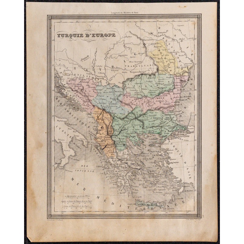 1860 - Carte de la Turquie d’Europe (Balkans) 
