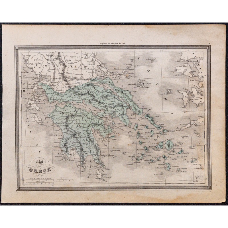 1860 - Carte de de la Grèce 