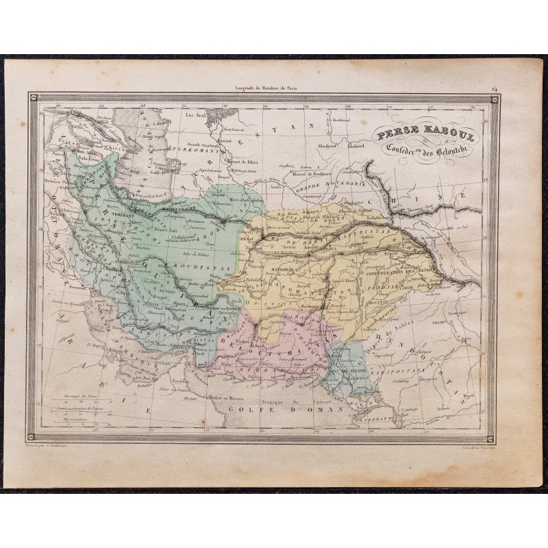 1860 - Carte d'Iran et Afghanistan 